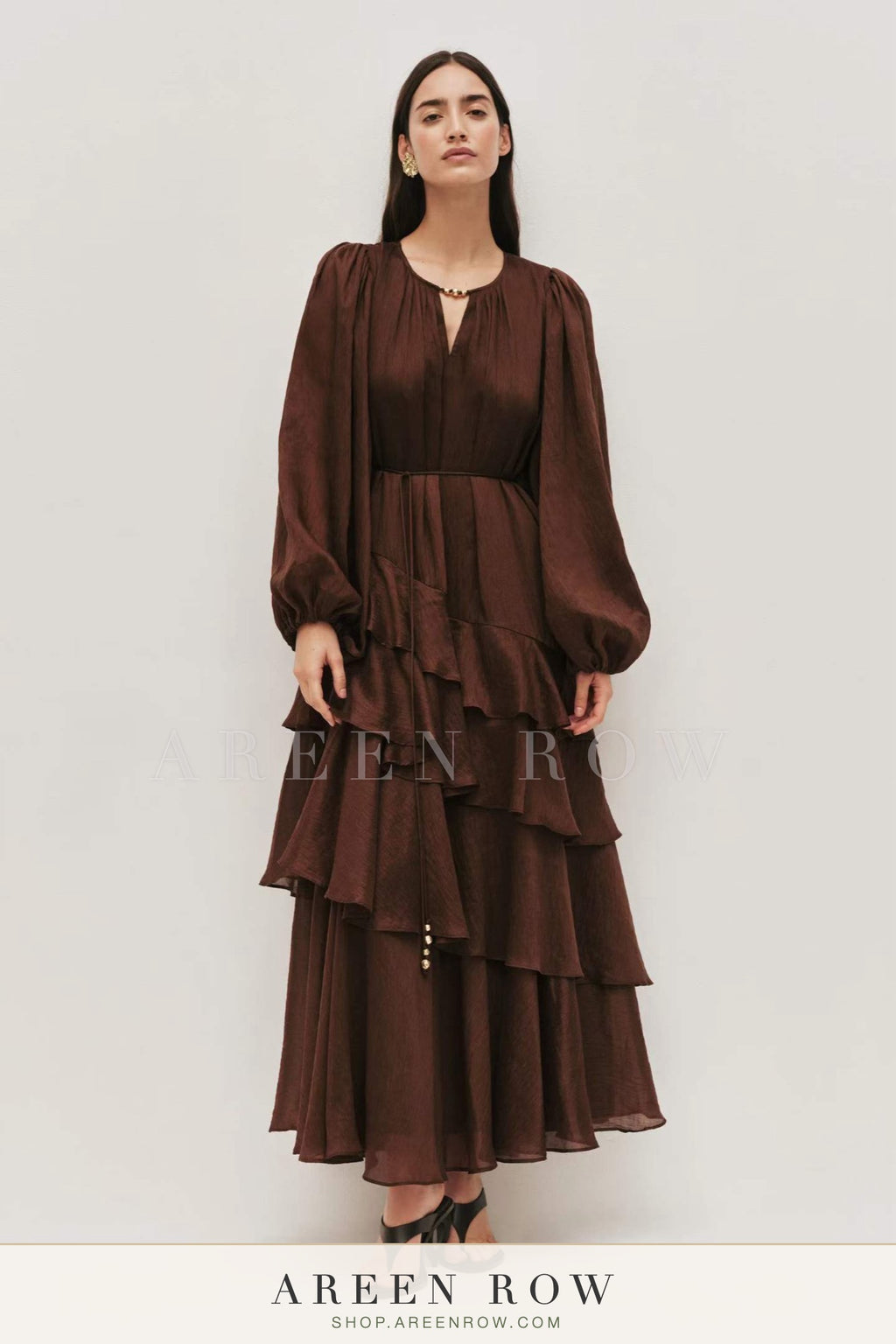 Tiered Chiffon Maxi Dress