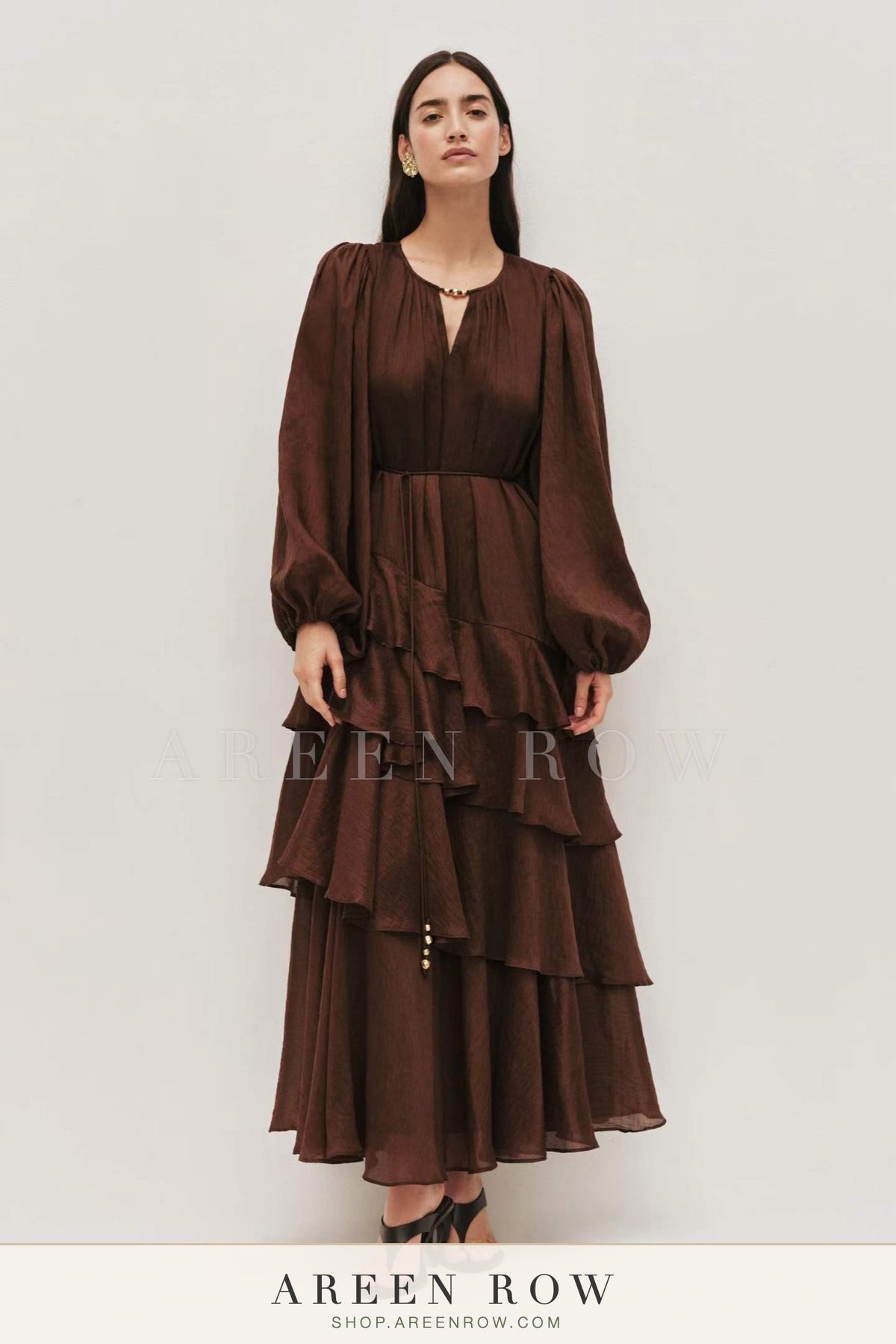 Tiered Chiffon Maxi Dress