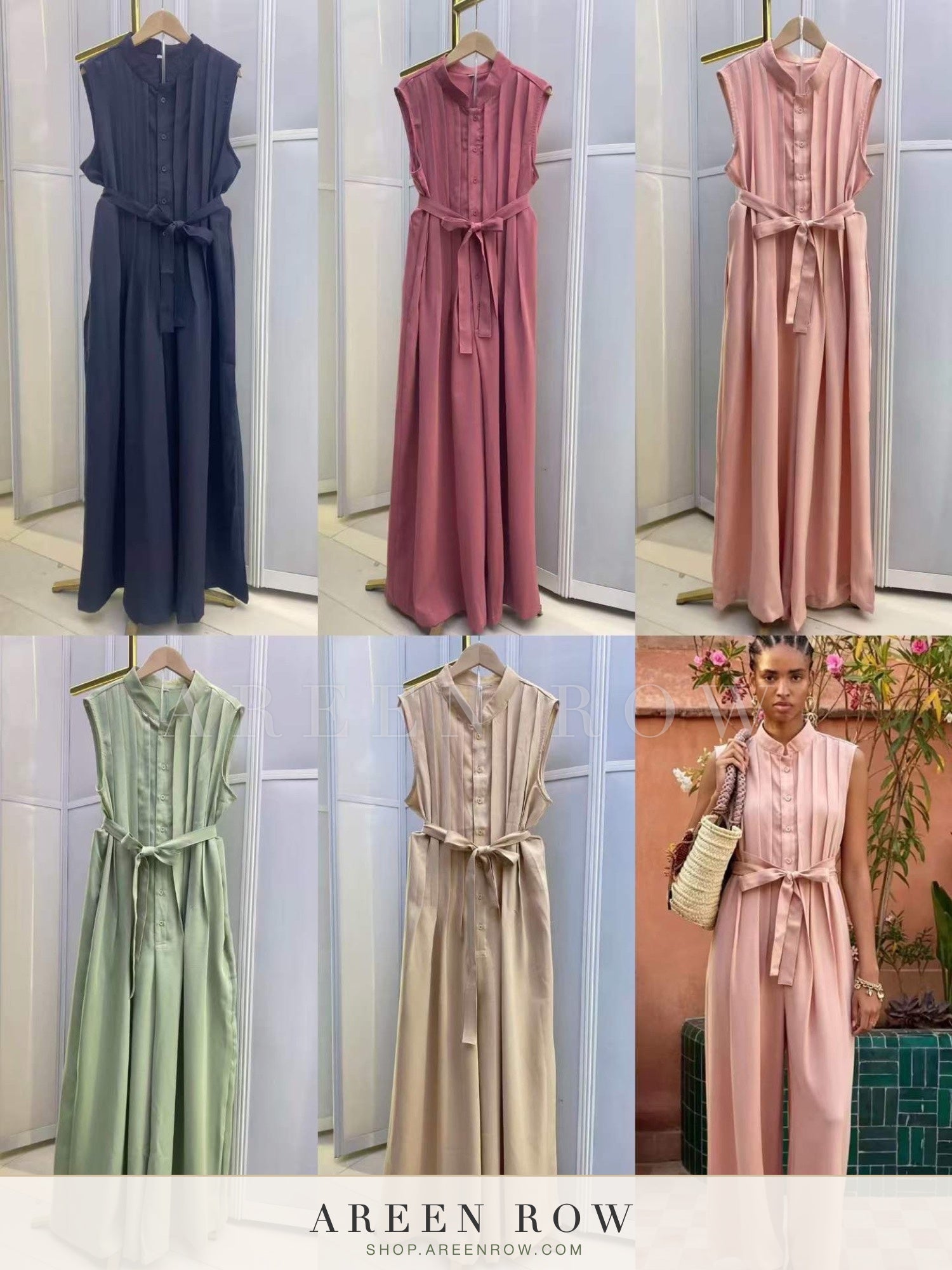 Belted Sleeveless Maxi Dress