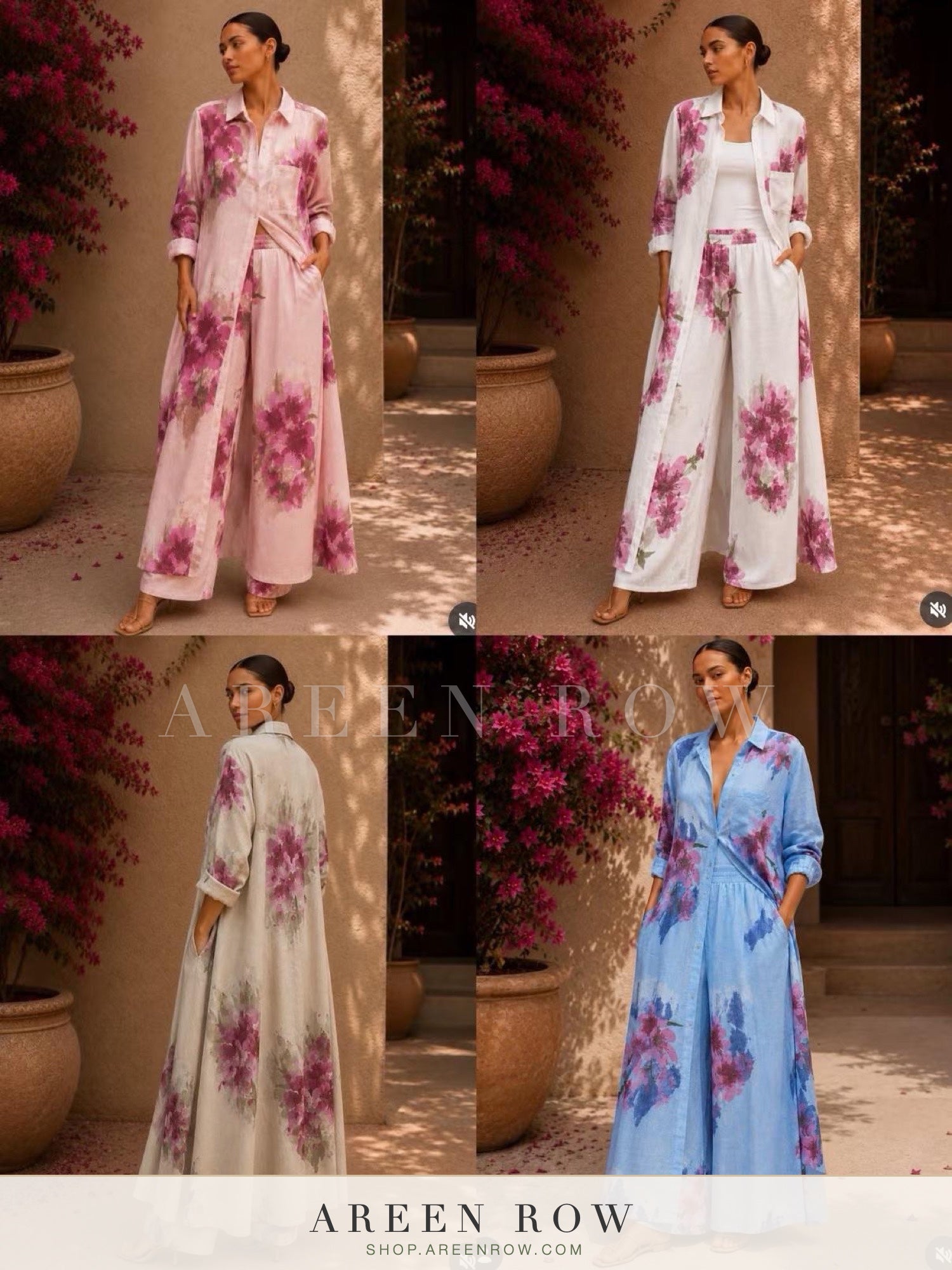 Rania Floral Satin Shirt Dress