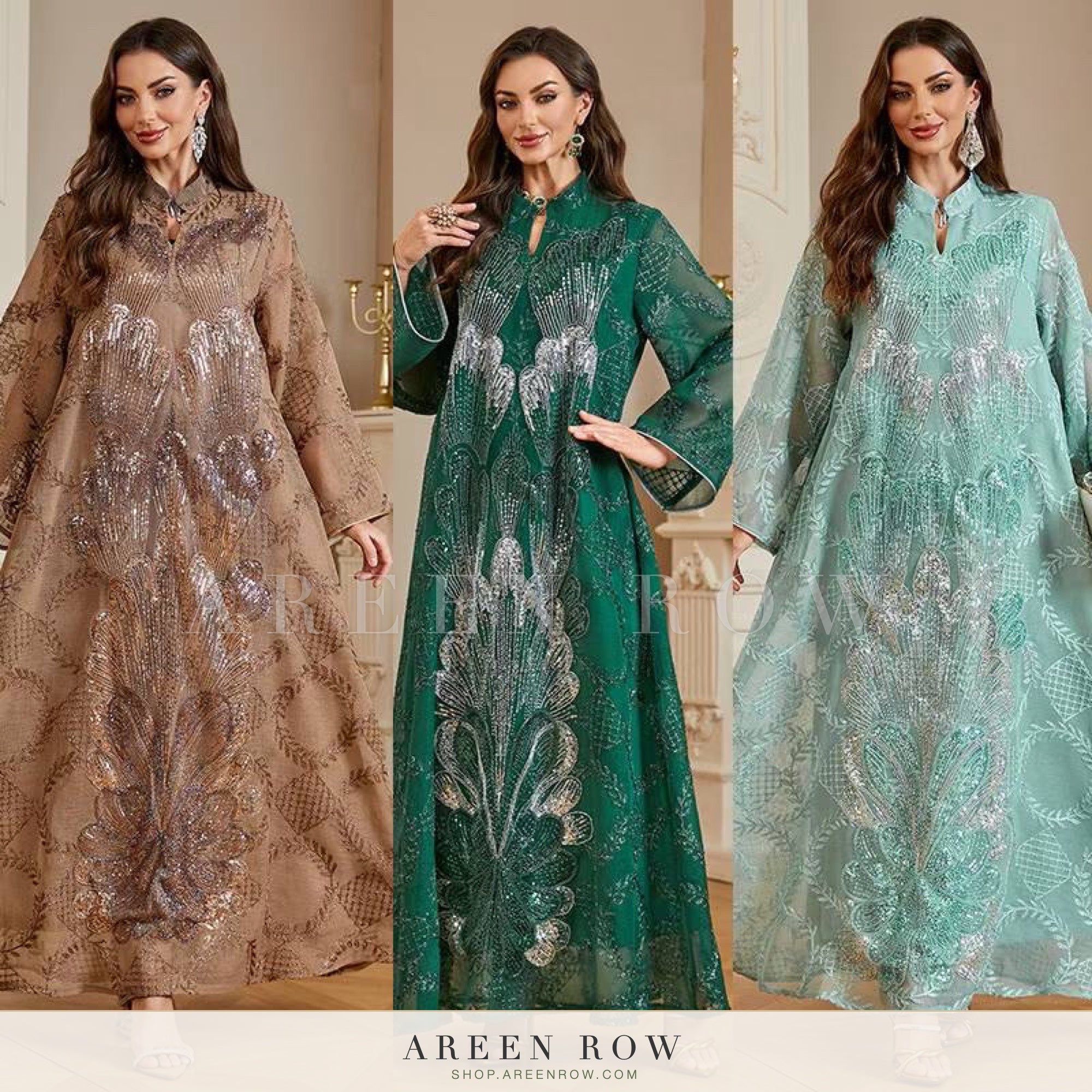 Jawhara Embellished Organza Kaftan