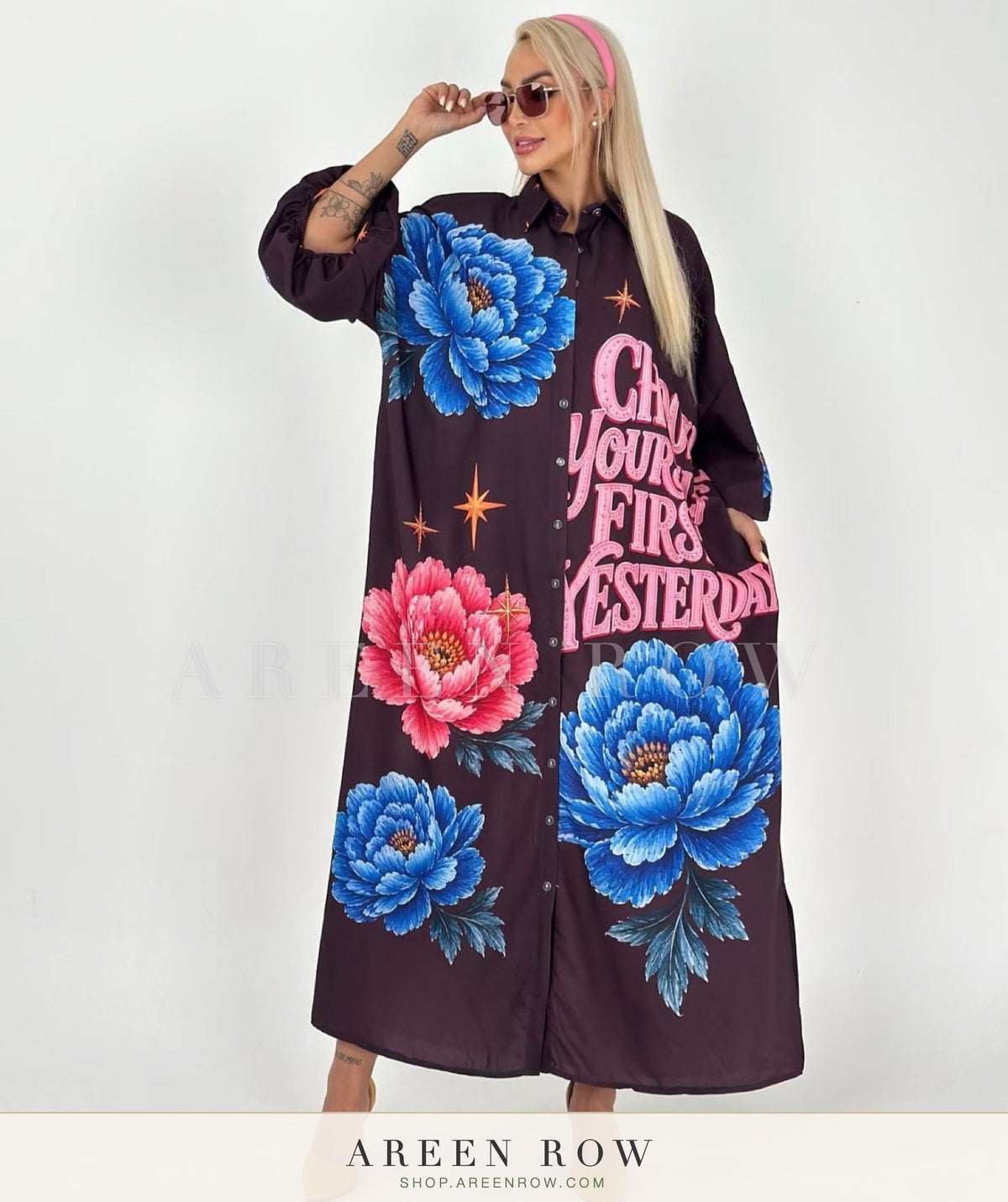 Frida Oversized Print Shirt Dress