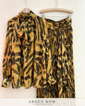 Maya Bow Blouse & Pleated Skirt Set