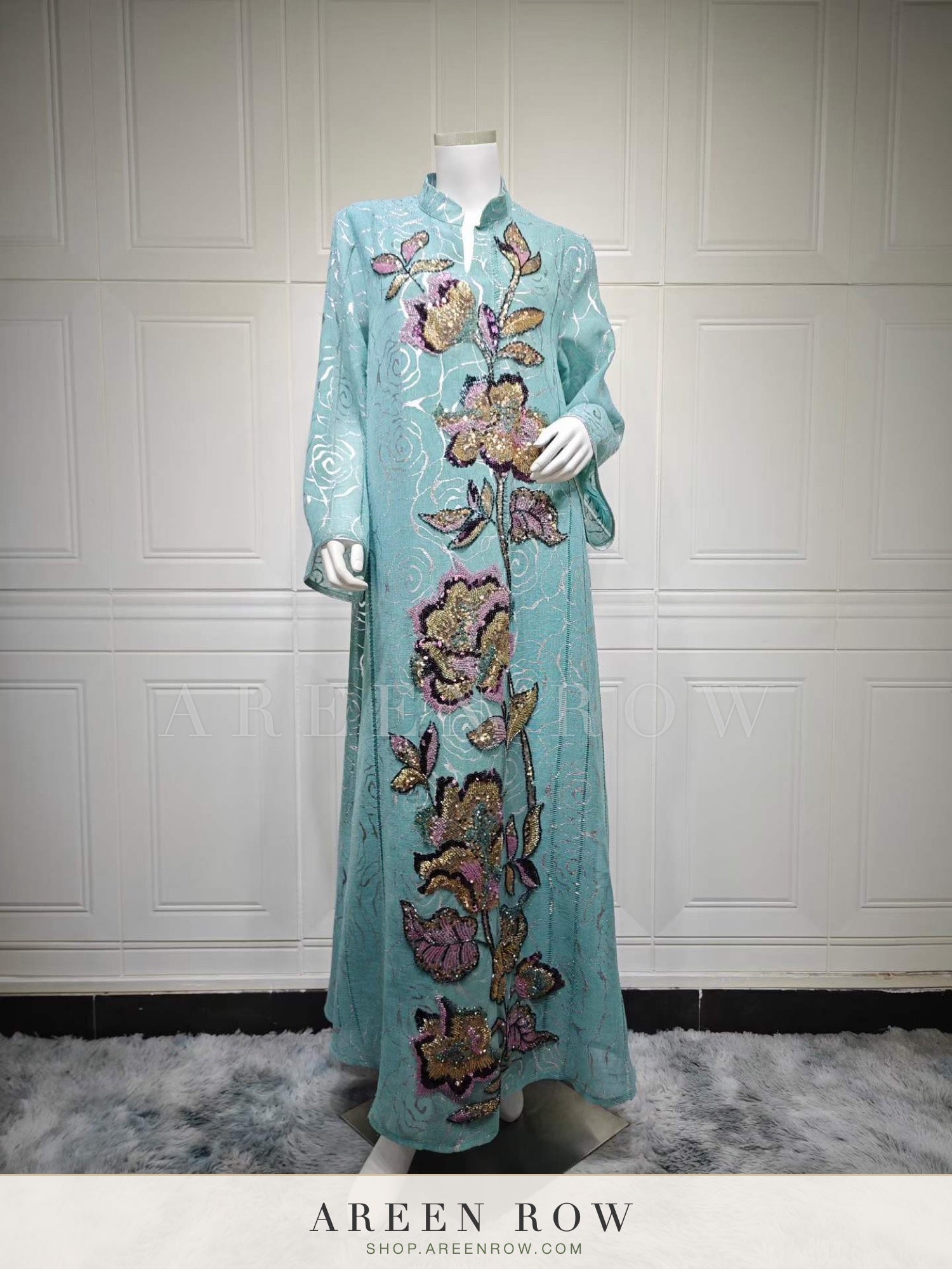 Amal Embroidered Lace Maxi Dress