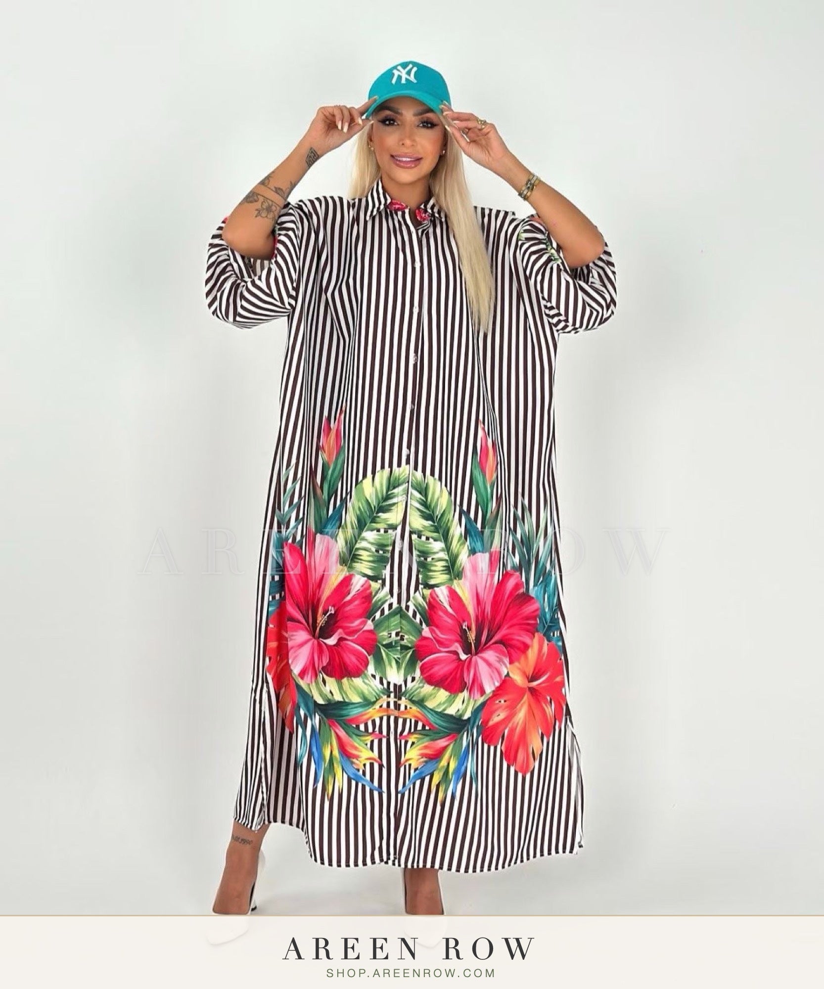Frida Oversized Print Shirt Dress