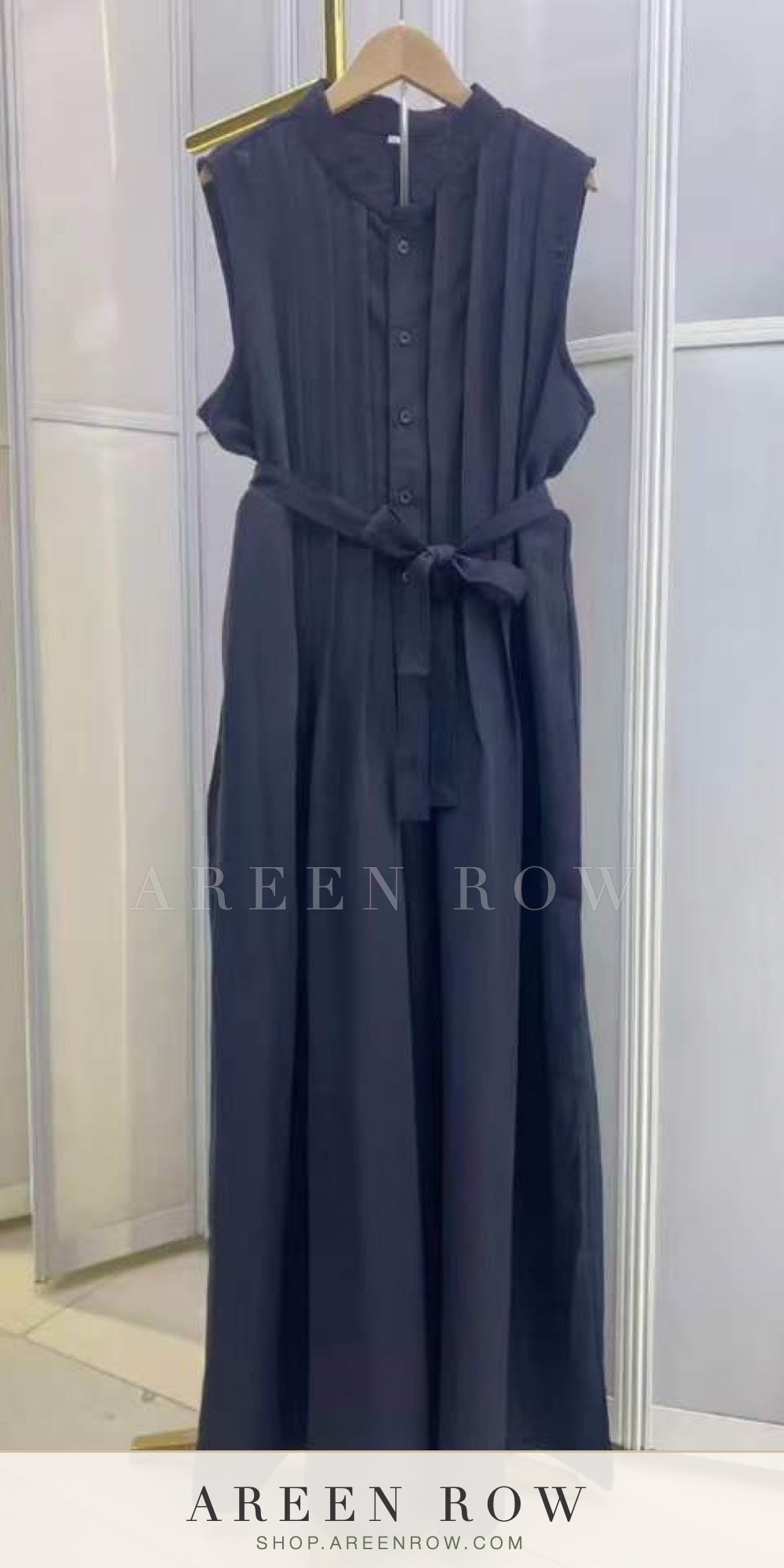 Belted Sleeveless Maxi Dress