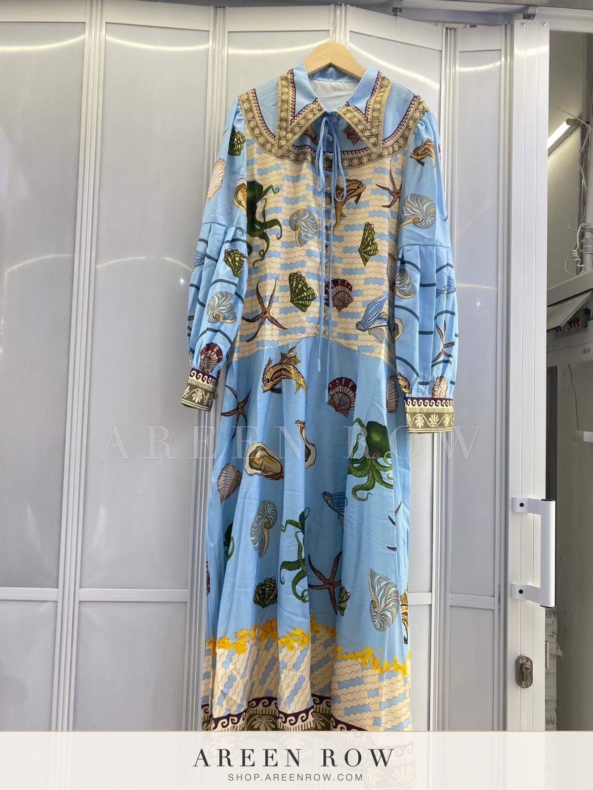Amber Printed Maxi Shirt Dress