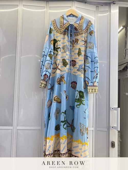 Amber Printed Maxi Shirt Dress