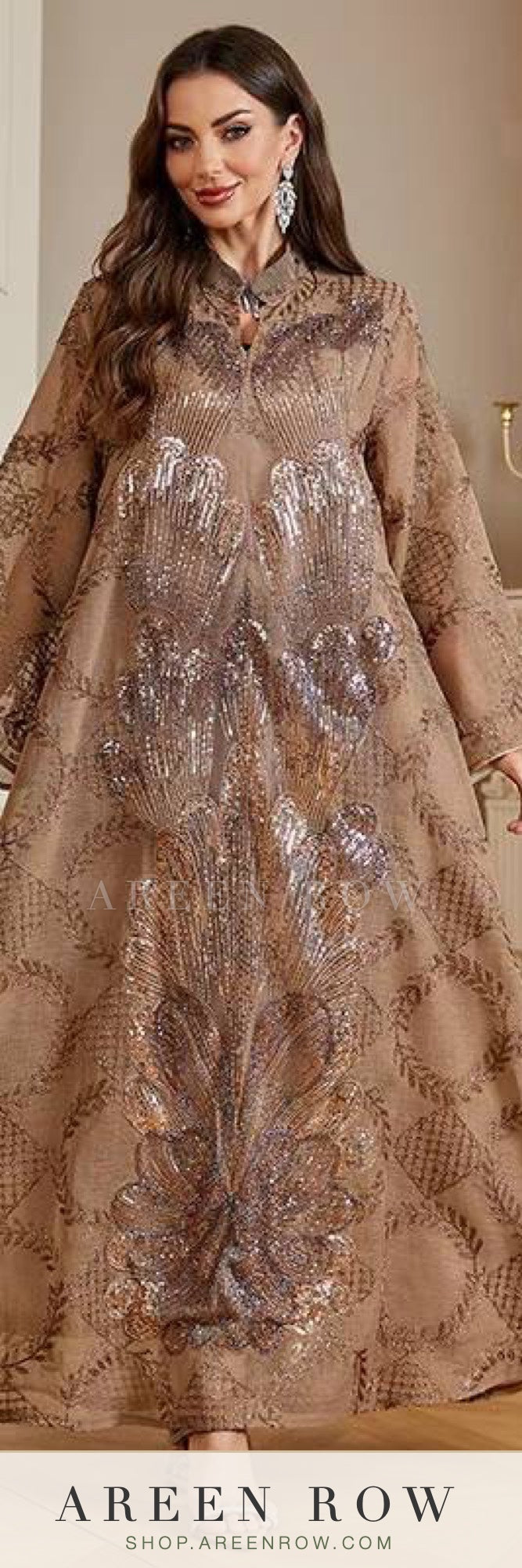 Jawhara Embellished Organza Kaftan