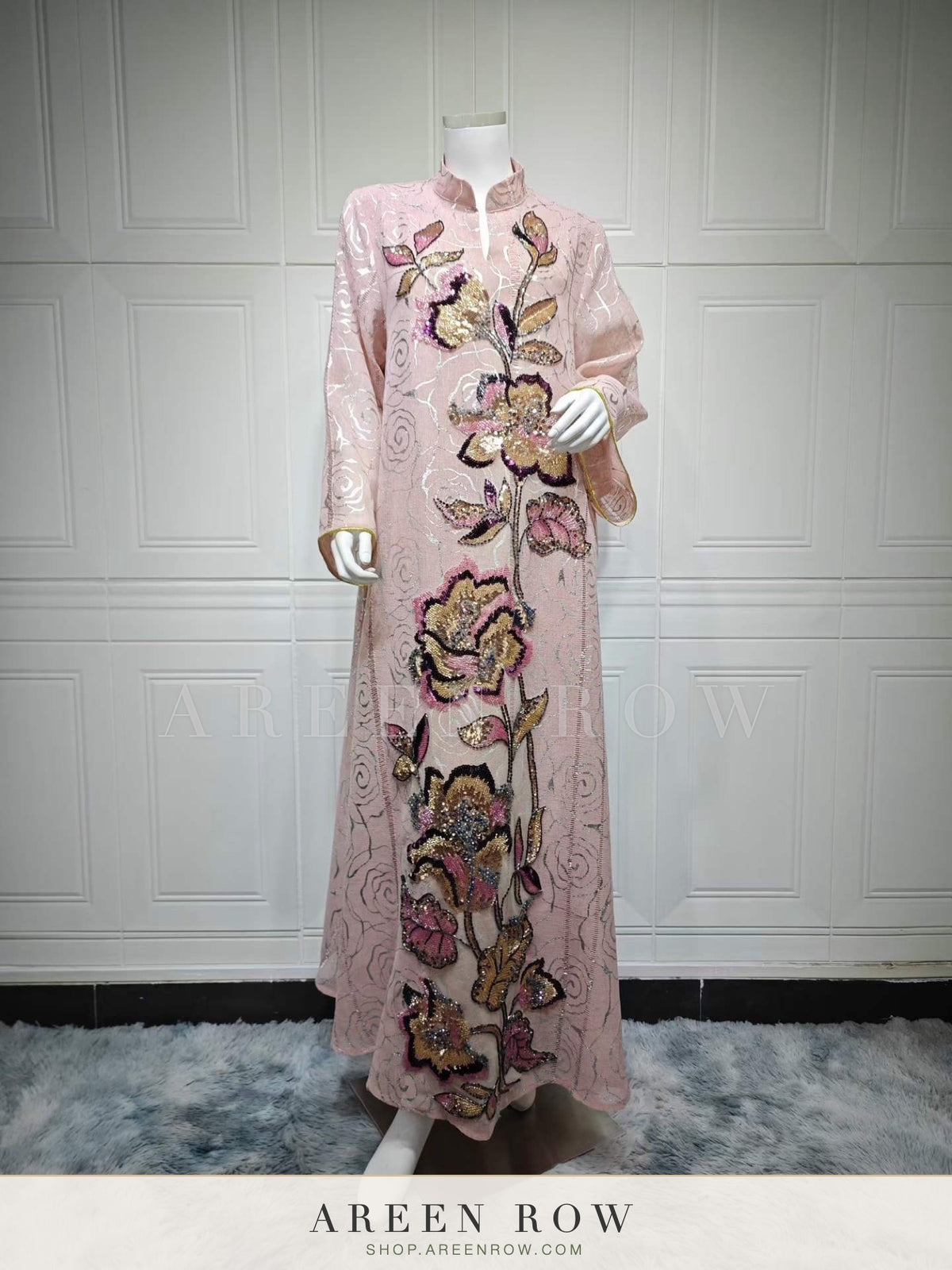 Amal Embroidered Lace Maxi Dress