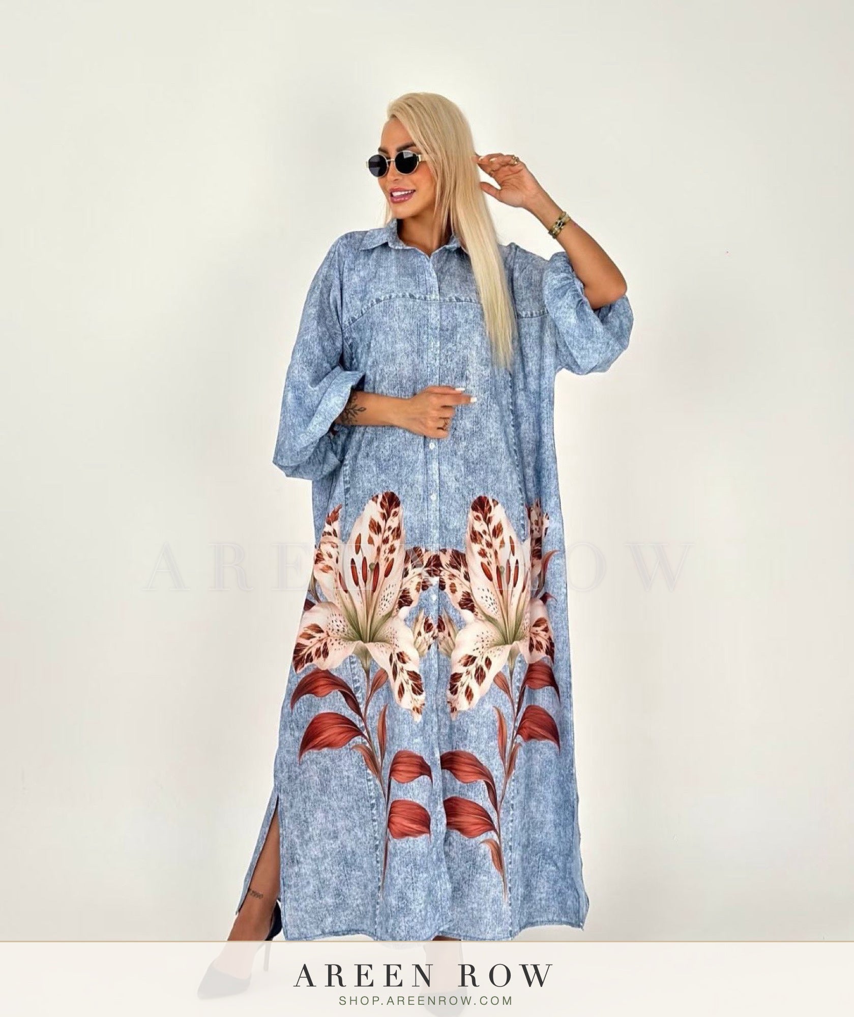 Frida Oversized Print Shirt Dress