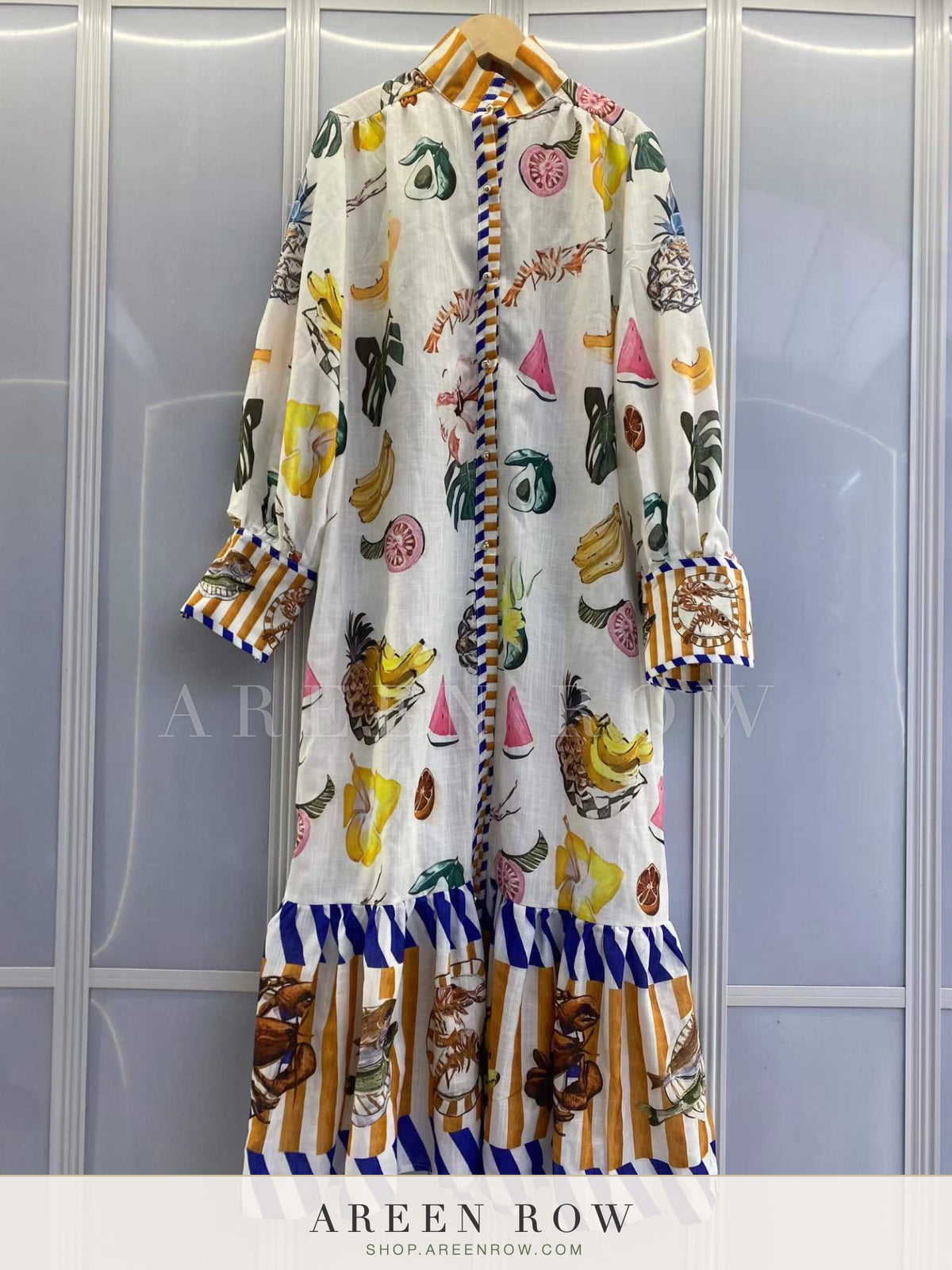 Amber Printed Maxi Shirt Dress