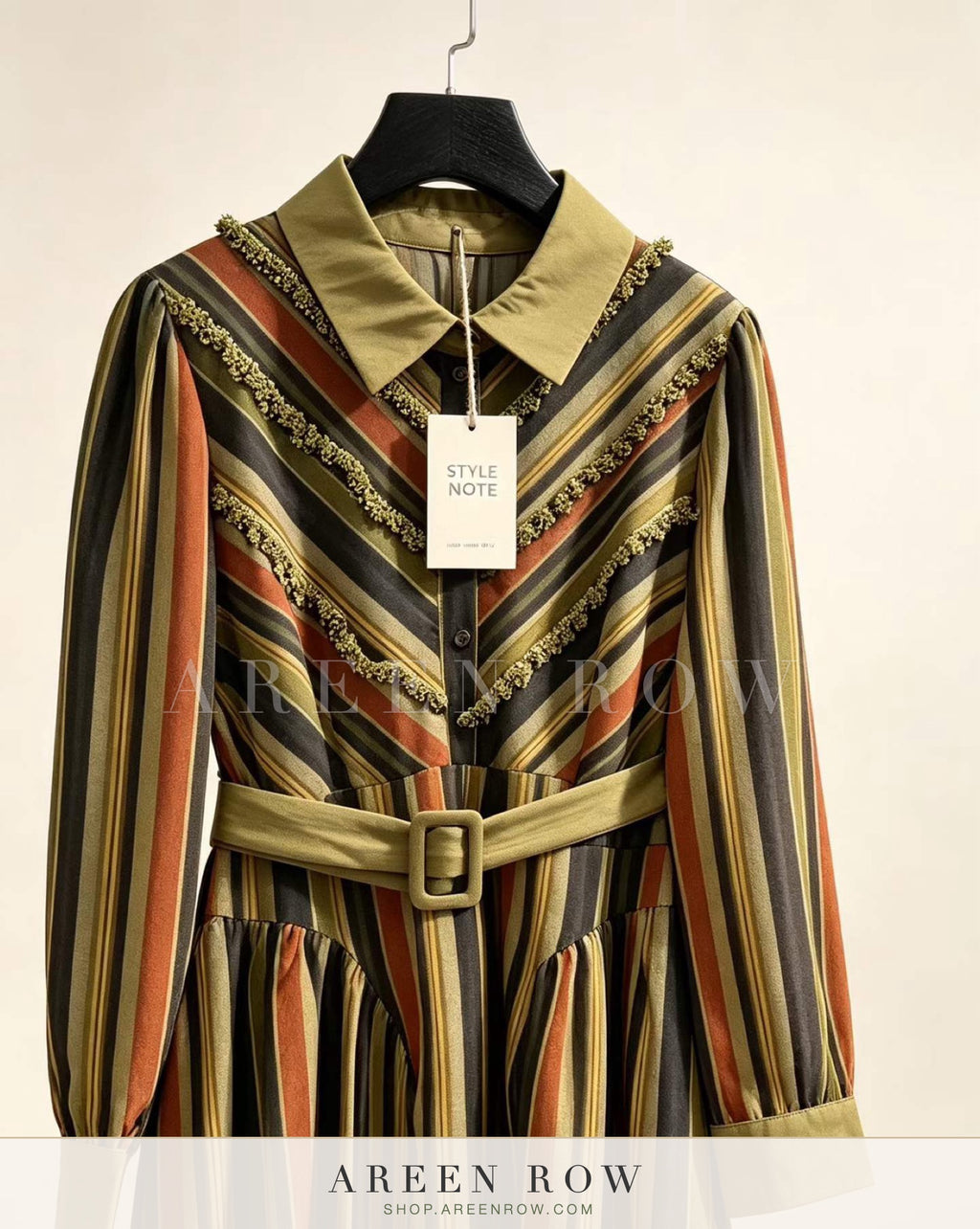 Sienna Striped Belted Maxi Dress