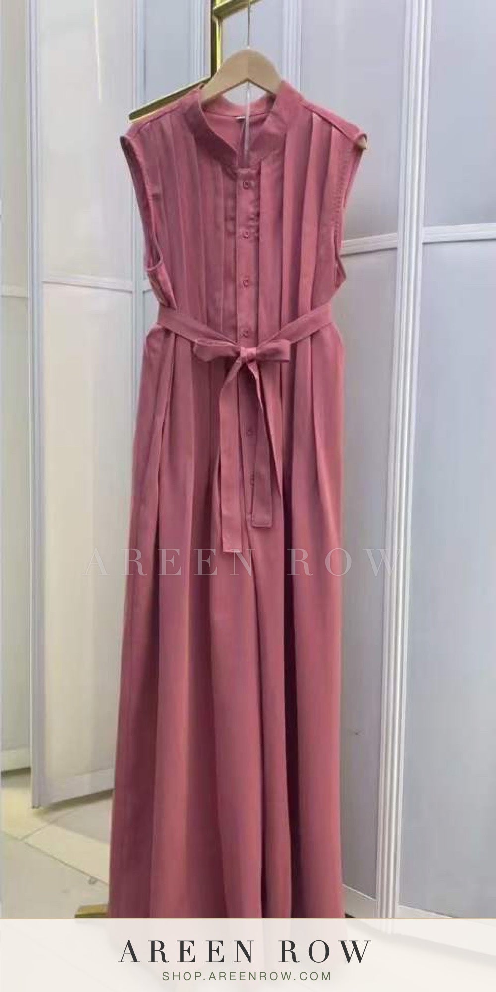 Belted Sleeveless Maxi Dress