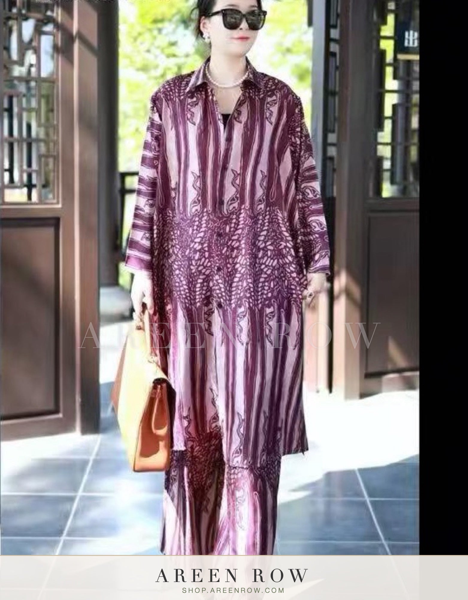 Sequin-Stripe Shirt & Pants Set