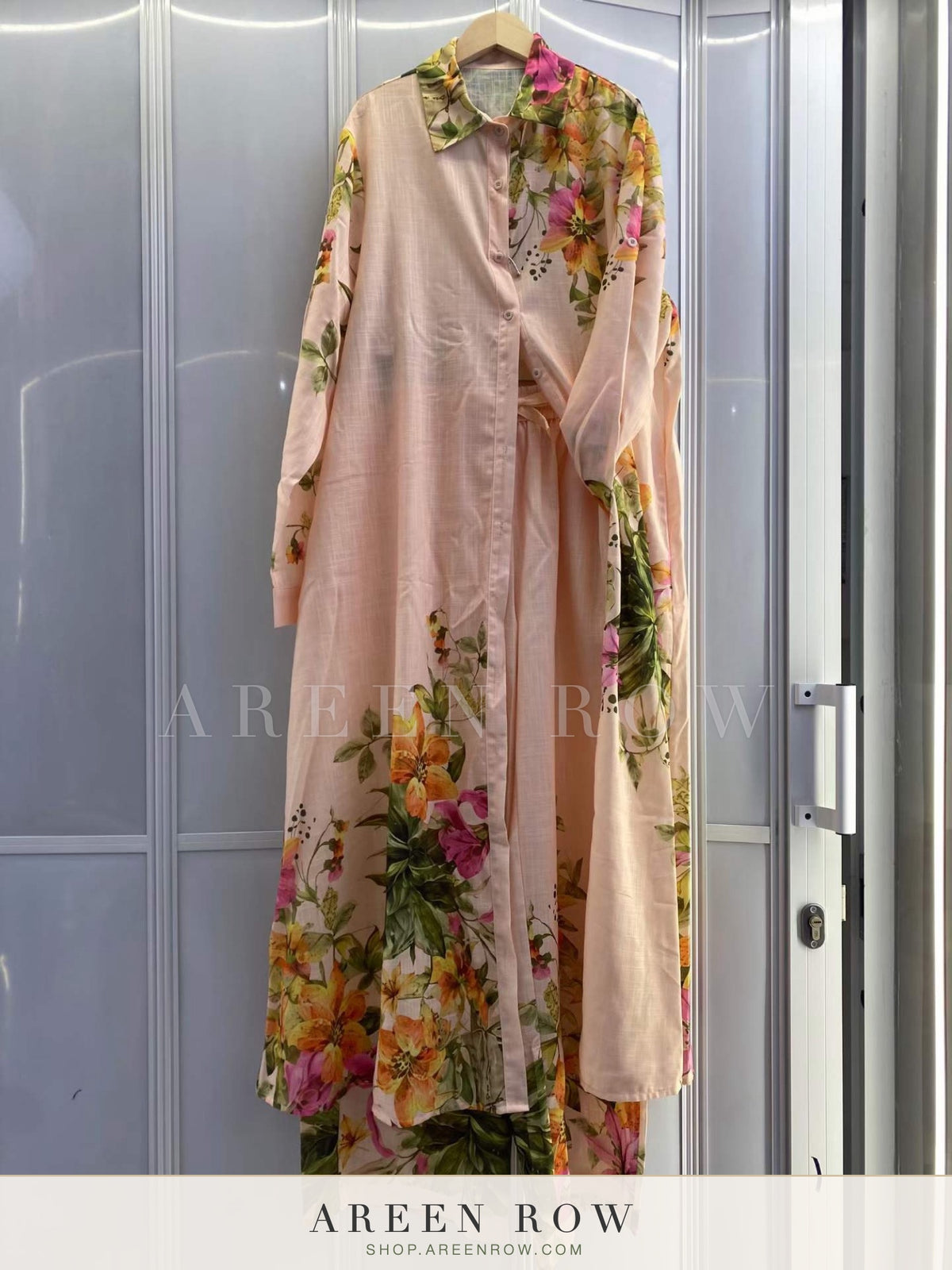 Amber Printed Maxi Shirt Dress