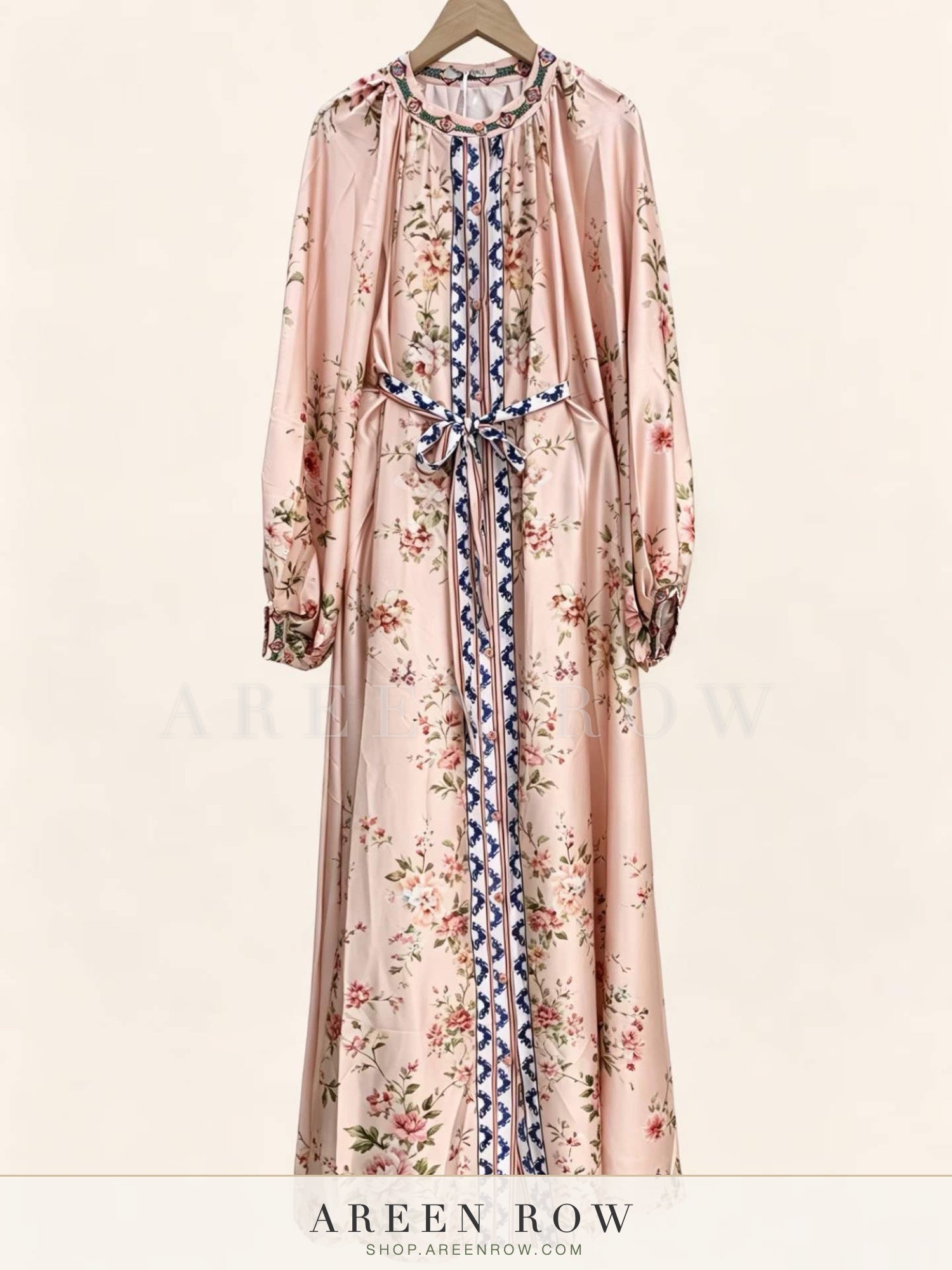 Dunya Satin Printed Maxi Dress