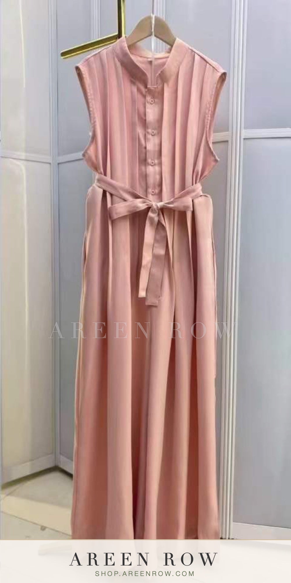 Belted Sleeveless Maxi Dress