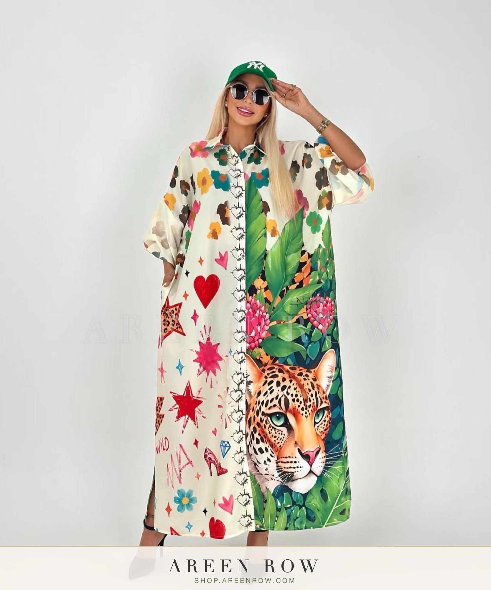 Frida Oversized Print Shirt Dress
