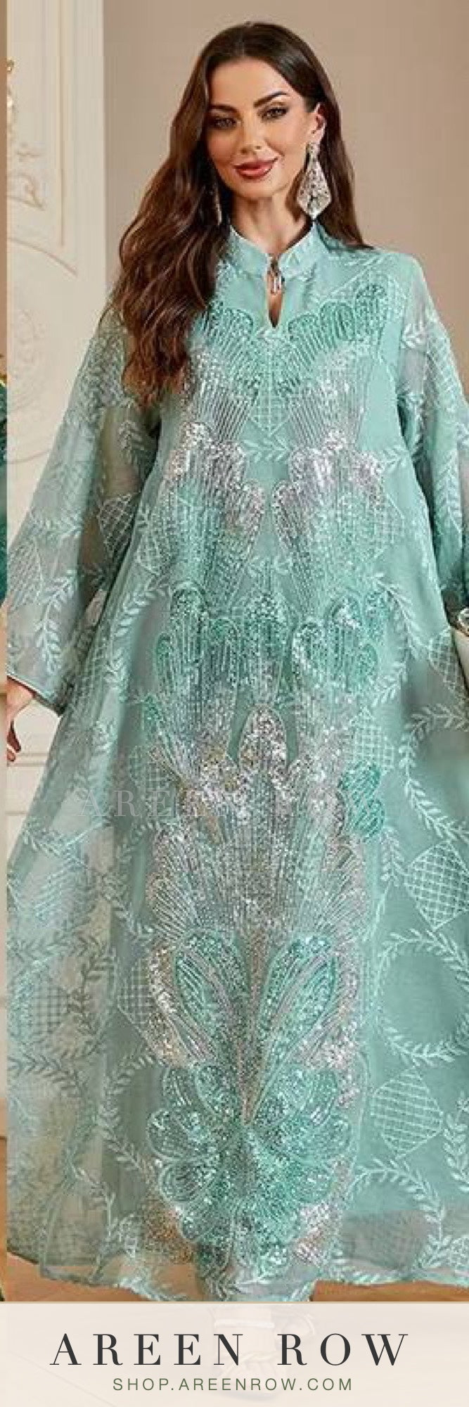 Jawhara Embellished Organza Kaftan
