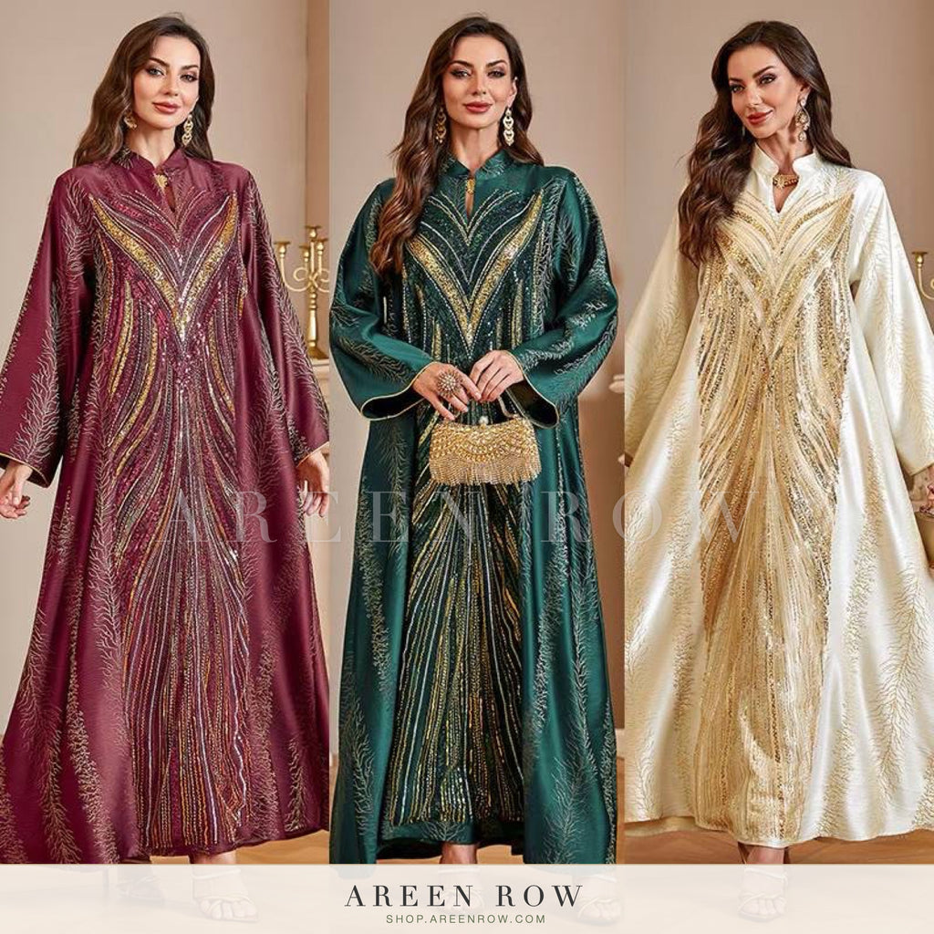Jawhara Embellished Organza Kaftan