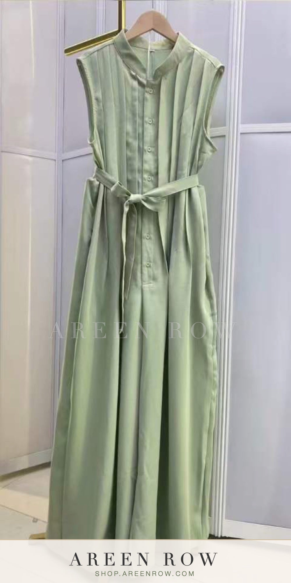 Belted Sleeveless Maxi Dress