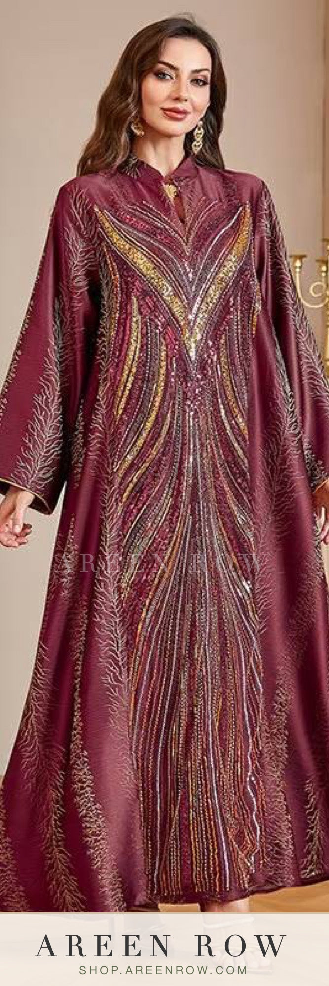 Jawhara Embellished Organza Kaftan