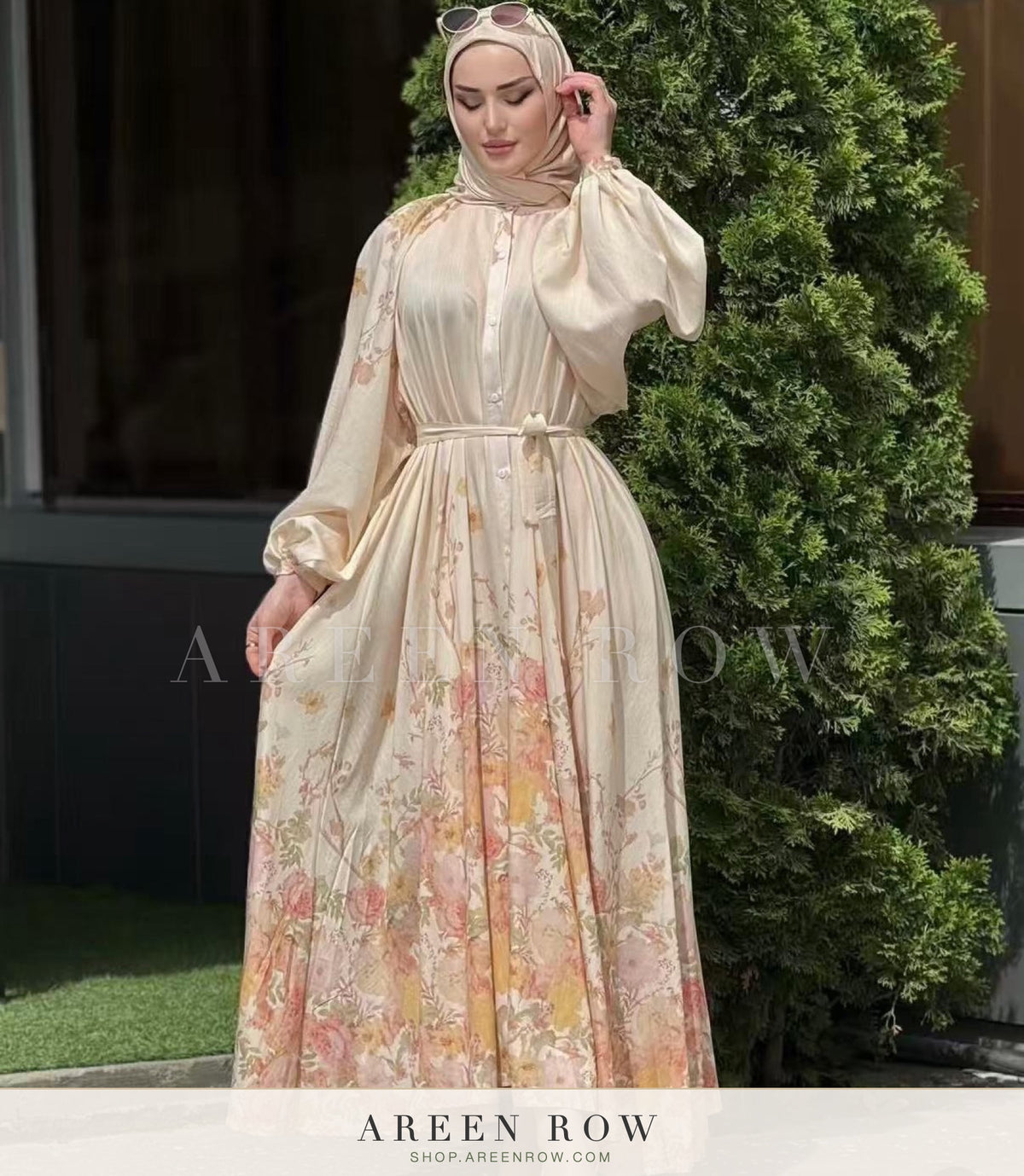 Dunya Satin Printed Maxi Dress