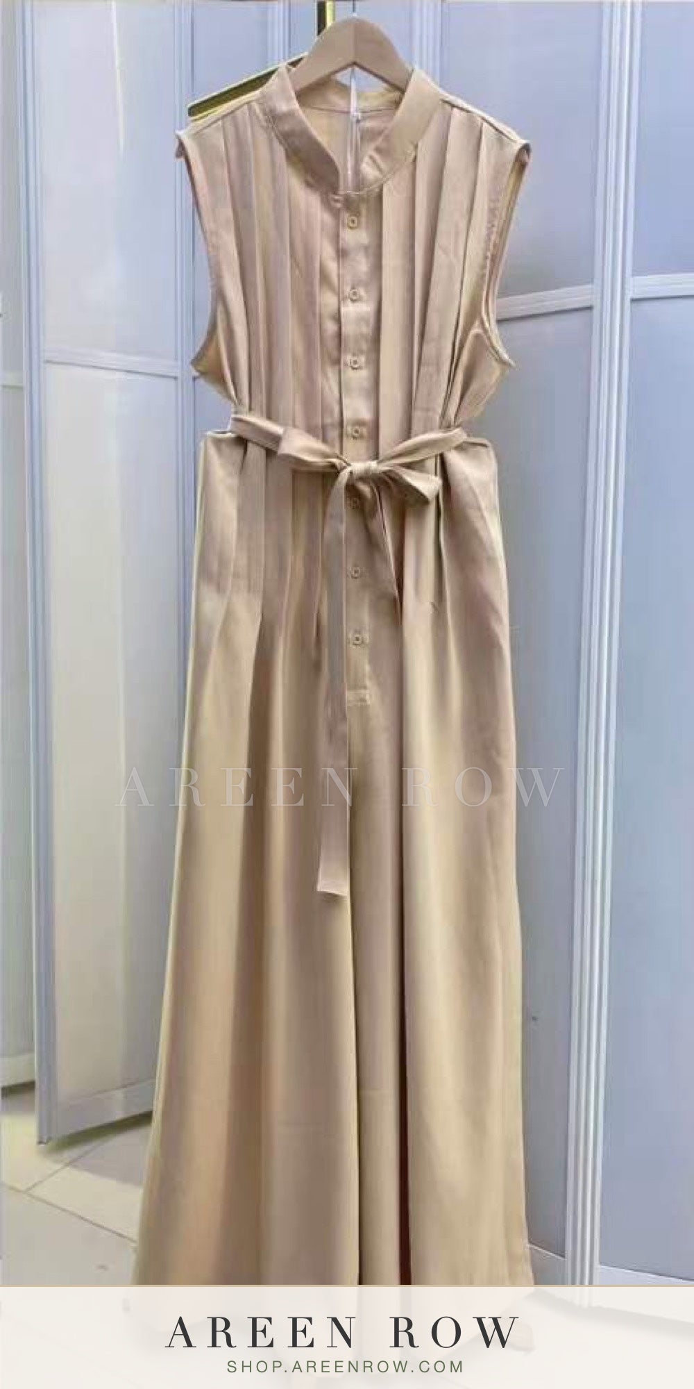 Belted Sleeveless Maxi Dress