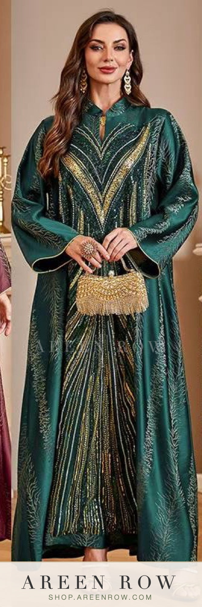 Jawhara Embellished Organza Kaftan