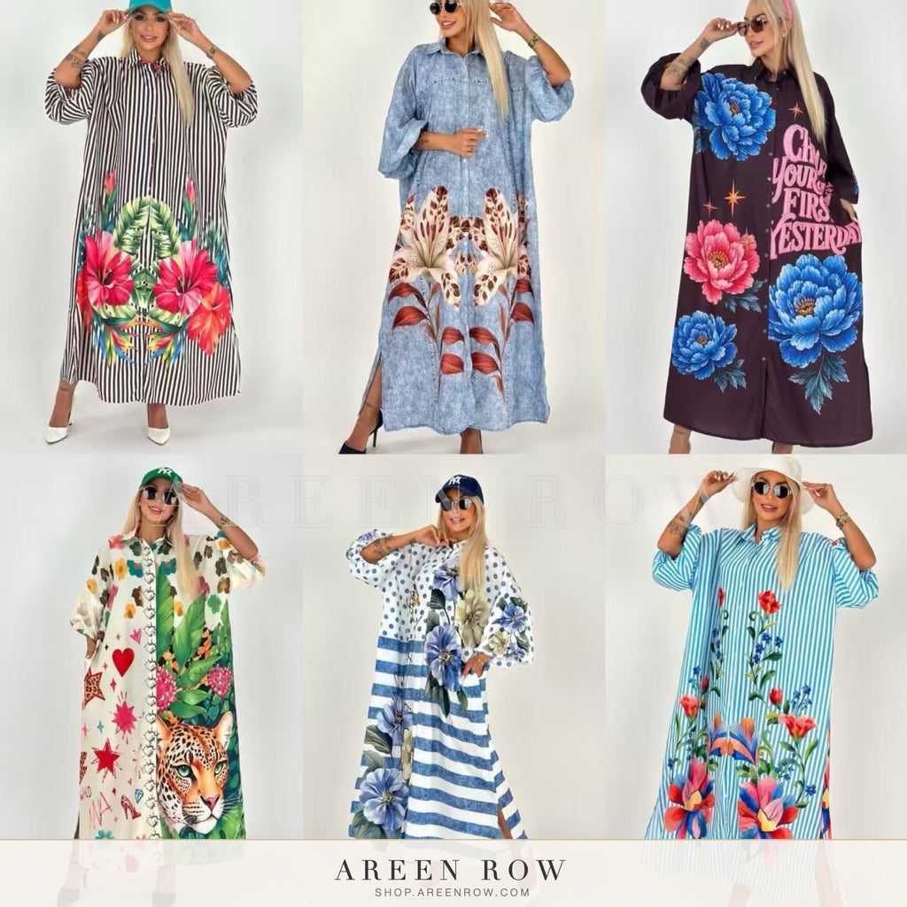 Frida Oversized Print Shirt Dress