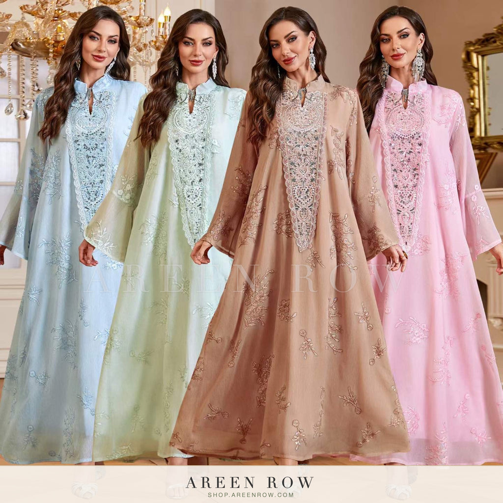 Jawhara Embellished Organza Kaftan