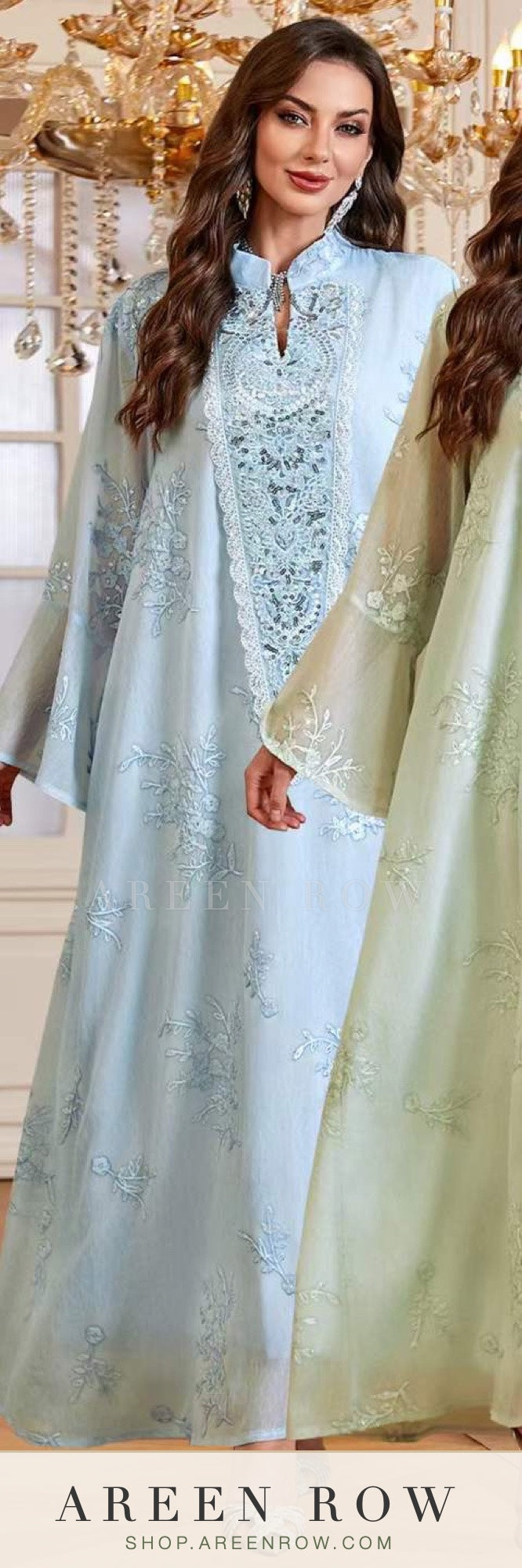 Jawhara Embellished Organza Kaftan