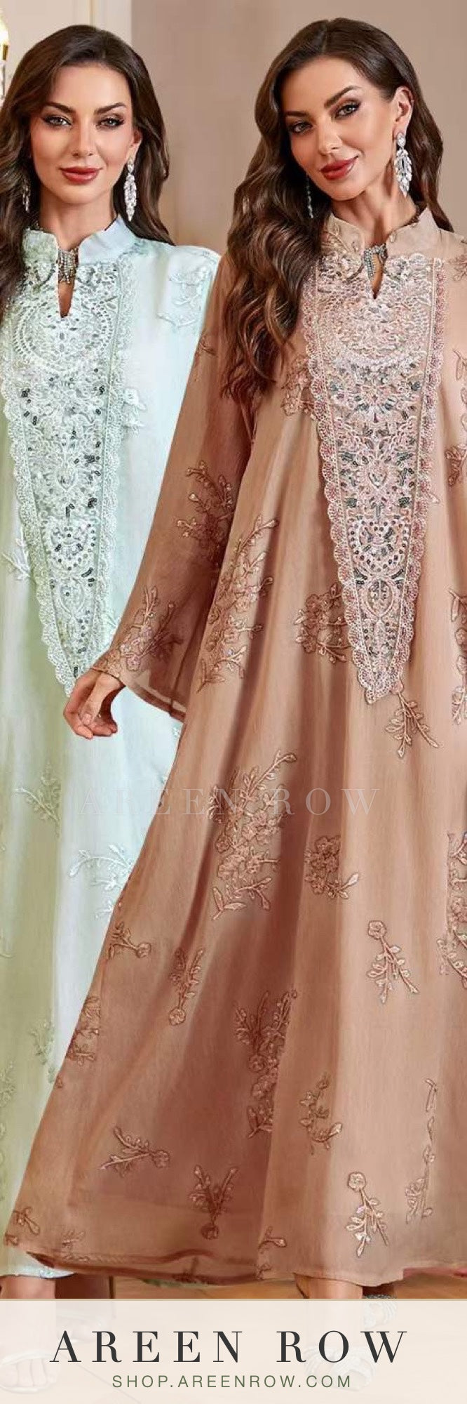 Jawhara Embellished Organza Kaftan