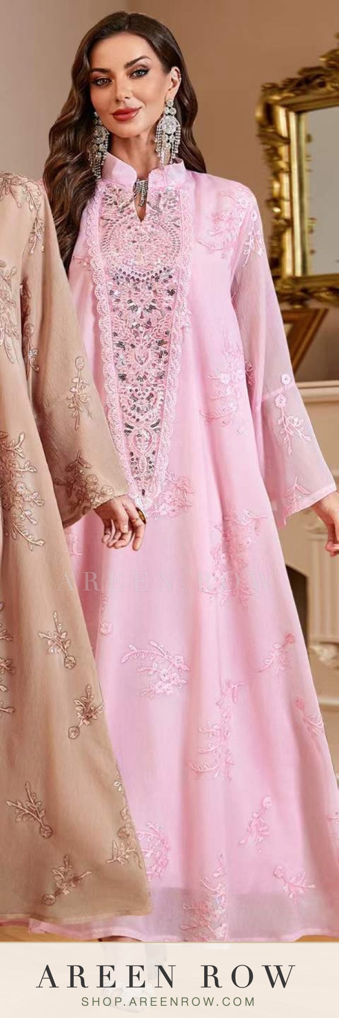 Jawhara Embellished Organza Kaftan