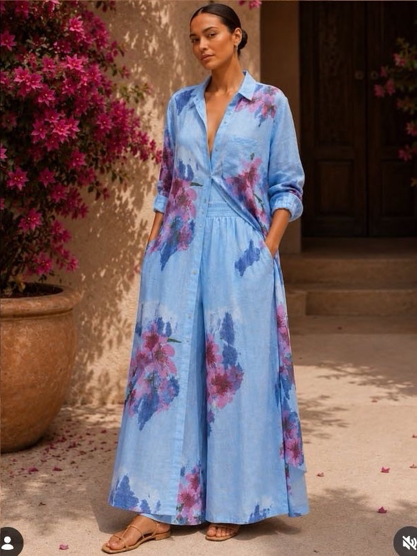 Rosa Linen Shirt & Pant Set