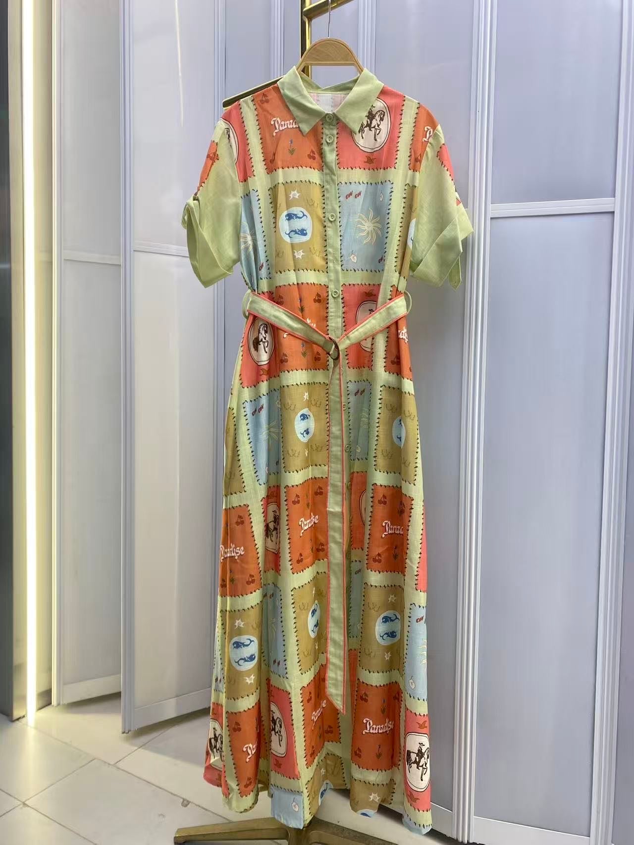 Paradise Belted Shirt Dress